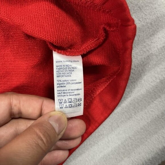 Tommy Hilfiger Sweatshirt Mens Medium Red Blue Colorblock Pullover 1/4 Zip - Picture 6 of 12